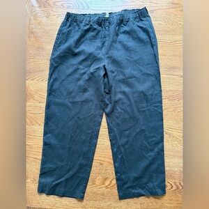 EILEEN FISHER Organic Linen Wide Leg Oversized Baggy Black Pants Coastal Beach M